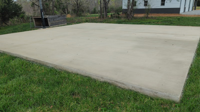 30' x 30' brushed concrete slab for basketball court use