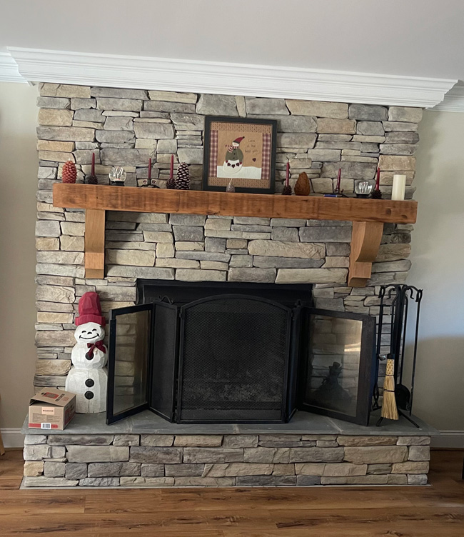 Painted Brick Fireplace Redesign In Progress