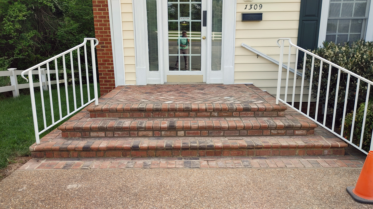 Oilville Office Brick Front Steps Repair