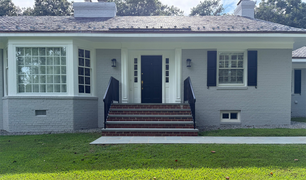 Bluestone Capped Brick Steps and Walkway
