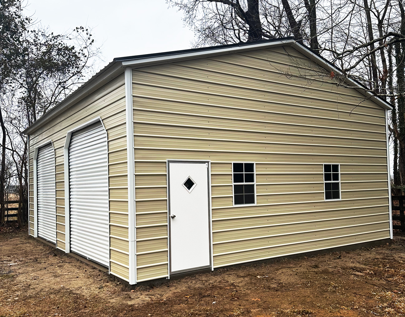 26' x 30' Light Stone Steel Garage