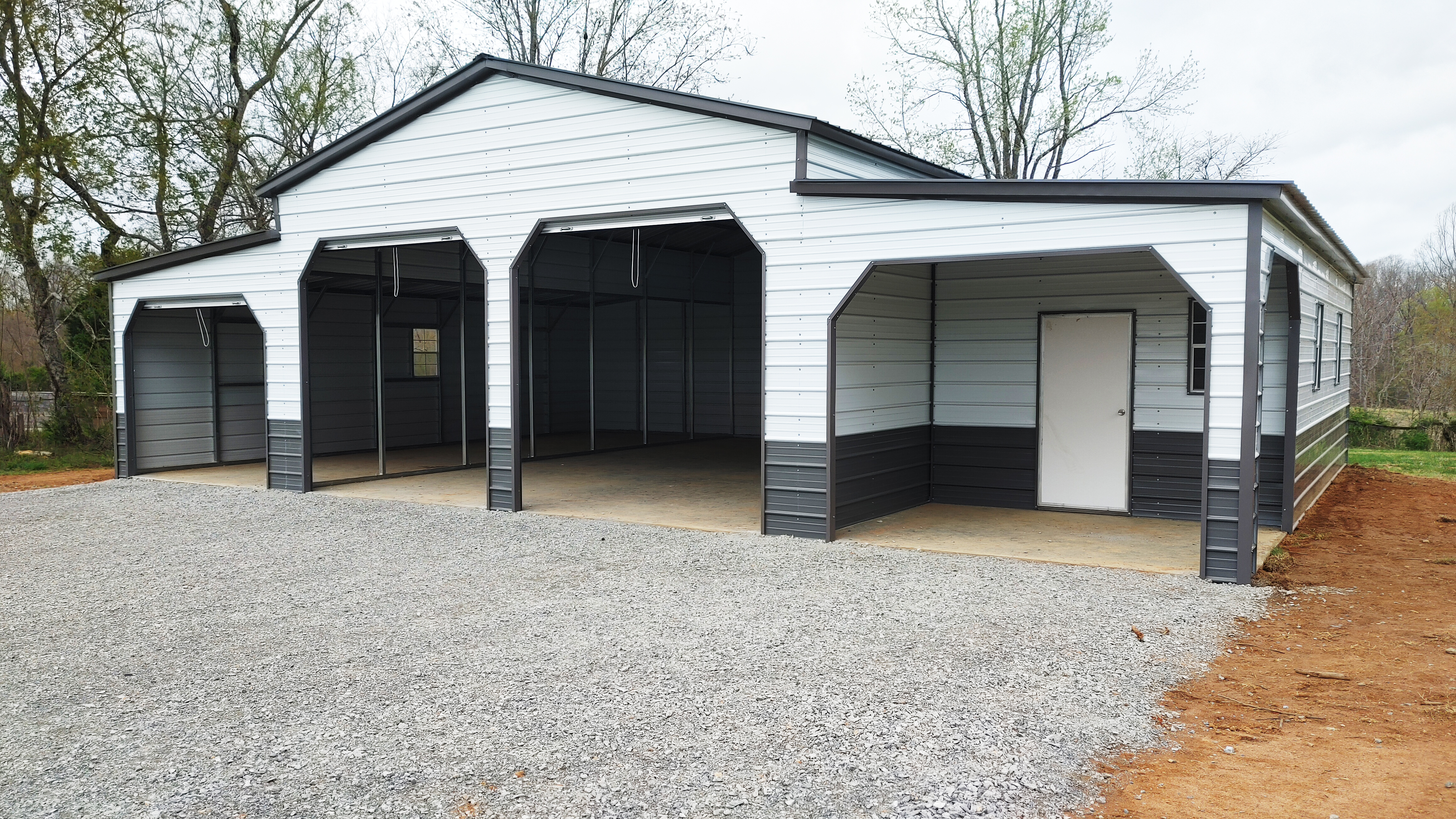 Traditional Metal Barn with Wainscoting
